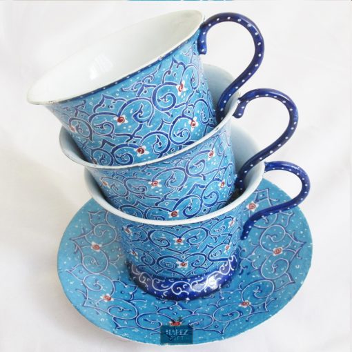 Minakari Persian Enamel Cup, Ocean Design