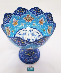 Minakari Persian Enamel Dish, Sky Flower Design