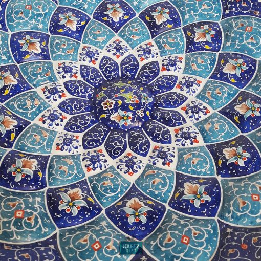 Minakari Persian Enamel, Wall Plate, Paradise Design, 30 cm Diameter