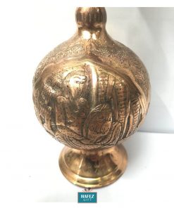 Persian Hand Engraved Copper Flower Vase, Eastern Man Design (2PCs)
