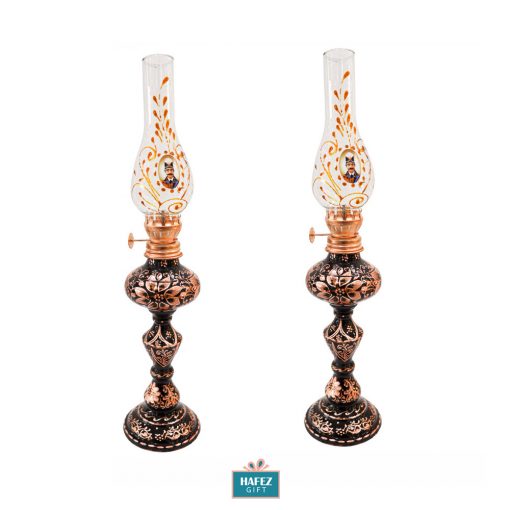 Persian Hand Engraved, Copper Lamplight, Chamber Oil (2 PCs)
