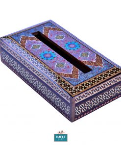 Persian Marquetry, Khatam Kari, Tissue Box, Blue Sparkle Design