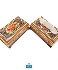 Persian Marquetry, Spoon & Fork Box and Tissue Box set, Rose Design