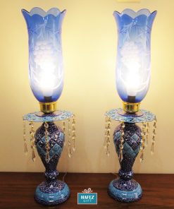 Persian Enamel, Minakari Electric Lamplight, Blue Heaven Design XL (2 PCs)