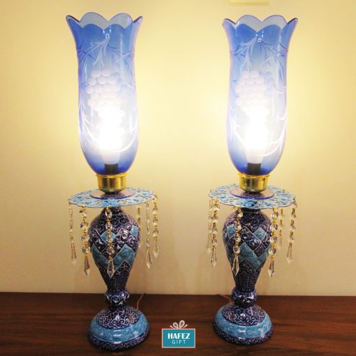 Persian Enamel, Minakari Electric Lamplight, Blue Heaven Design XL (2 PCs)
