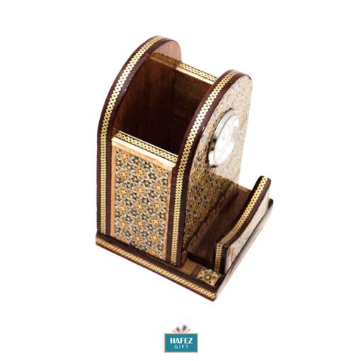 Persian Marquetry, Clock and Card-holder, Office Design