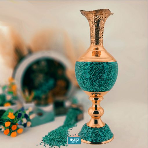 Persian Turquoise, Flower Vase, Continental Design 