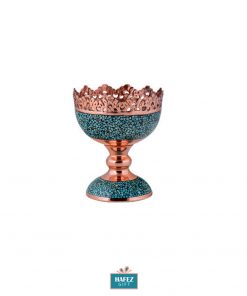 Turquoise Stone & Copper Pedestal CandyNuts Bowl Dishes, Alexander Design (6 PCs)