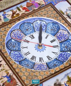 Handmade Wall Clock, Minakari & Khatam-kari, King Miniature Design