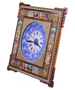 Handmade Wall Clock, Minakari & Khatam-kari, Polo Design 