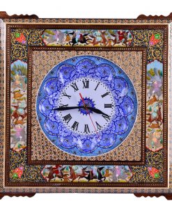 Handmade Wall Clock, Minakari & Khatam-kari, Polo Design 