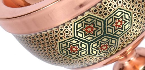 Persian Marquetry Khatam Kari Copper Goblet, Royal Design
