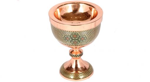 Persian Marquetry Khatam Kari Copper Goblet, Royal Design