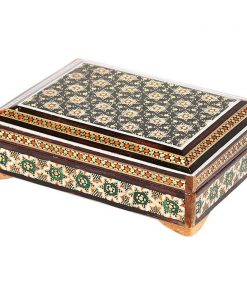 Persian Marquetry Jewelry Box, Black Stars Design