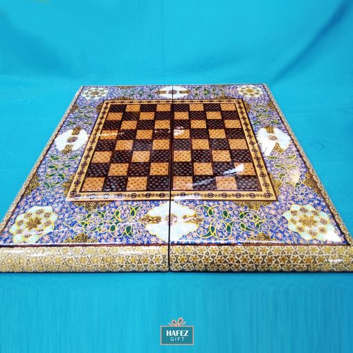 Persian Marquetry Khatam Kari Chess & Backgammon Board, Sky Design