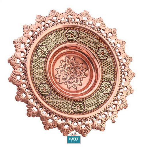 Persian Marquetry, Khatam Kari, Copper Candy Dish, Diamond Design