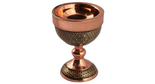 Persian Marquetry, Khatam Kari, Copper Goblet, Diamond Design