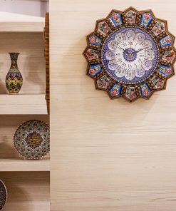 Persian Marquetry Khatam Kari Eden Wooden Wall Clock