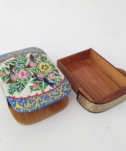 Persian Marquetry Khatam Kari Jewelry Box, Eden Birds Design