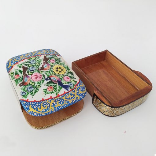 Persian Marquetry Khatam Kari Jewelry Box, Eden Birds Design