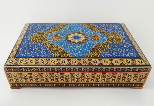 Persian Marquetry, Khatam Kari, Jewelry Box, Flower Sky Design 