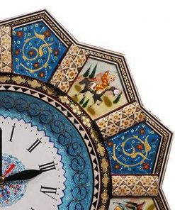 Persian Marquetry, Khatam Kari, Wooden Wall Clock, Queen Rose Design