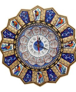 Persian Marquetry Khatam Kari Wall Clock, Fly Design