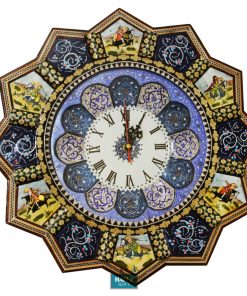 Persian Marquetry (Khatam Kari) Wall Clock, Rider Design