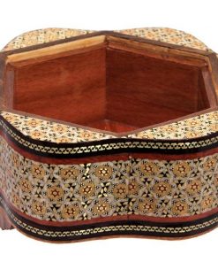  Persian Marquetry or Khatam Kari on Flower Shape Candy Box