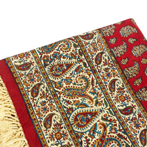 Persian Qalamka, Tapestry, Tablecloth, Red Garden Design