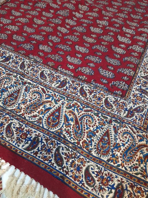 Persian Qalamka, Tapestry, Tablecloth, Red Garden Design