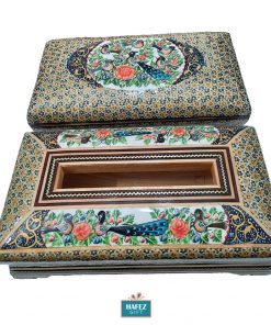 Persian Marquetry Spoon & Fork Box and Tissue Box, White Eden Set Design