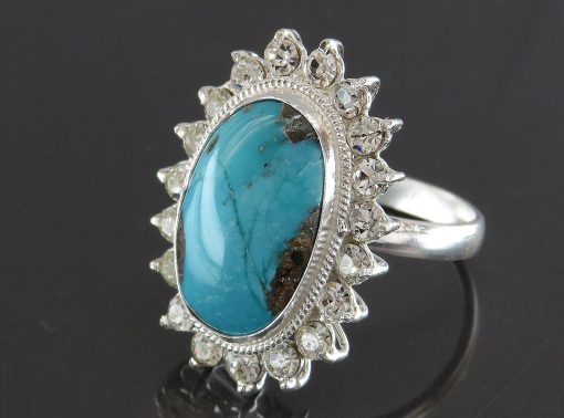 Silver Turquoise Ring, Rosa Design