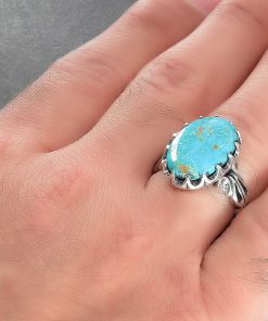 Silver Turquoise Ring, Spar Design