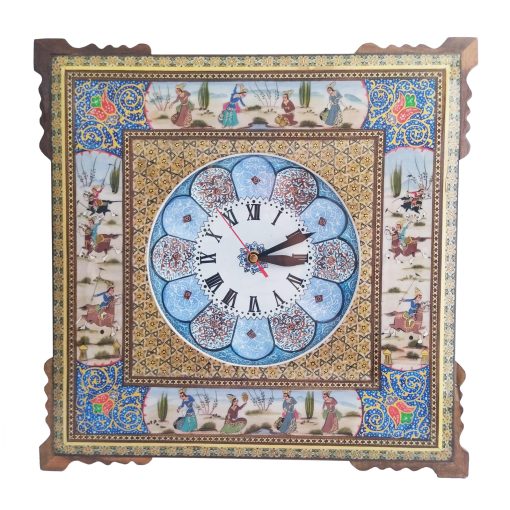 Minakari and Khatam Kari, Wooden Wall Clock, The Legends Design