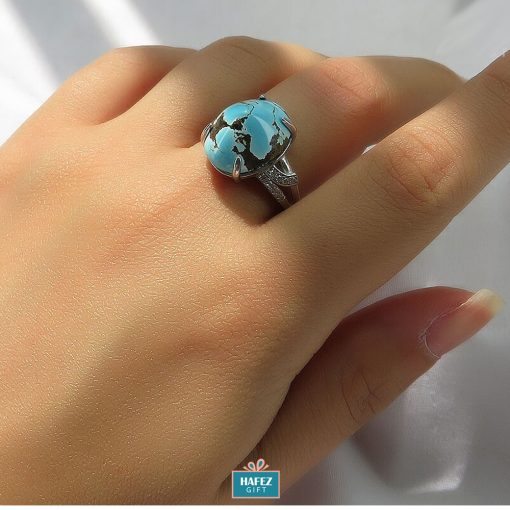 Silver Turquoise Ring, Sweetheart Design