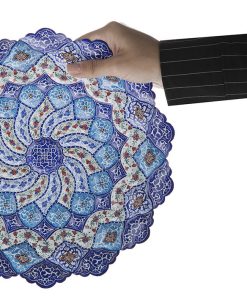 Mina-kari Persian Enamel Plate, Blue Planet Design