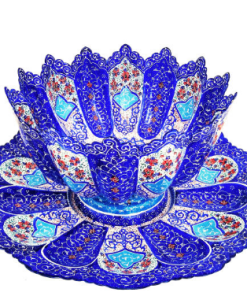 Minakari, Persian Enamel, Classy Bowl and Plate, Enos Design