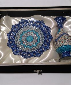Minakari, Persian Enamel, Plate and pot set