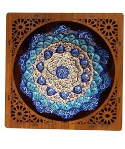 Minakari Persian Enamel Wall Plate, Flower Design