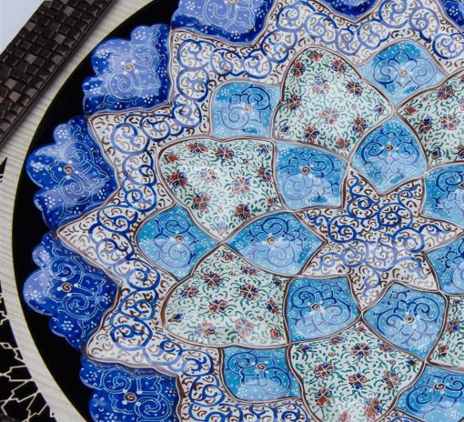 Minakari Persian Enamel Wall Plate, Royal Design