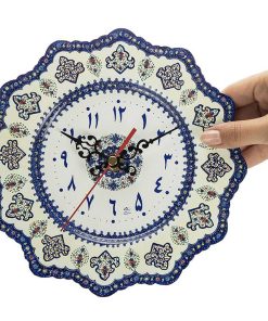 Handmade Minakari Wall Clock, with Persian Numbers