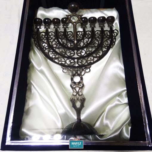 Jewish Hanukkah candle holder (HandmadeSilver covered)