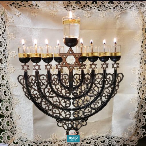 Jewish Hanukkah candle holder (HandmadeSilver covered)
