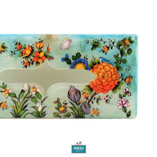 Persian Marble Tissue Box, Flower & Bird Design