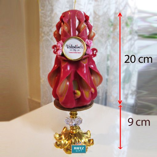 Hand Carved Candle, Valentine Design (20 cm height Second Design)
