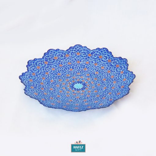 Mina-kari Persian Enamel Plate, Rosa Royal Design