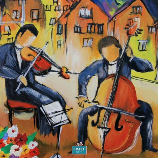 Oil Painting, Musicians are playing music (Hand-painted)