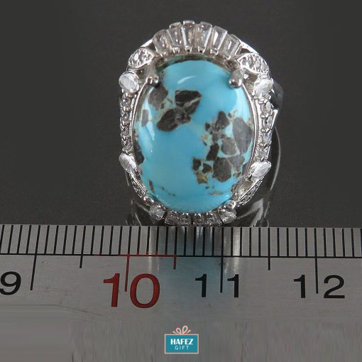 Silver Turquoise Ring, Flora Design