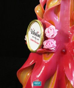 Hand Carved Candle, Valentine Design (20 cm height/Second Design)